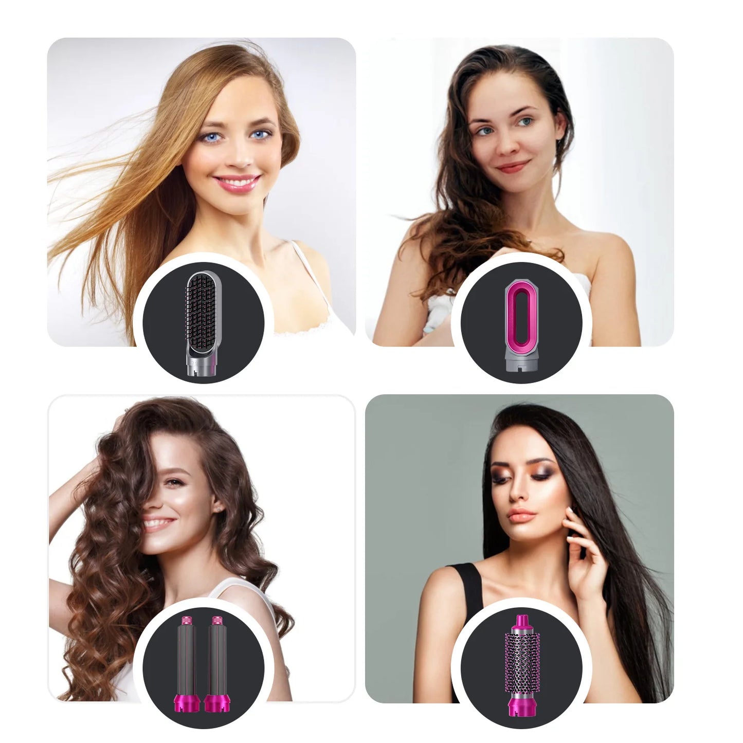5 in 1 Hair Dryer Professional Hot Comb Set Curling Iron Hair Straightener Styling Tool For Airwrap Hair Dryer NEW 2025