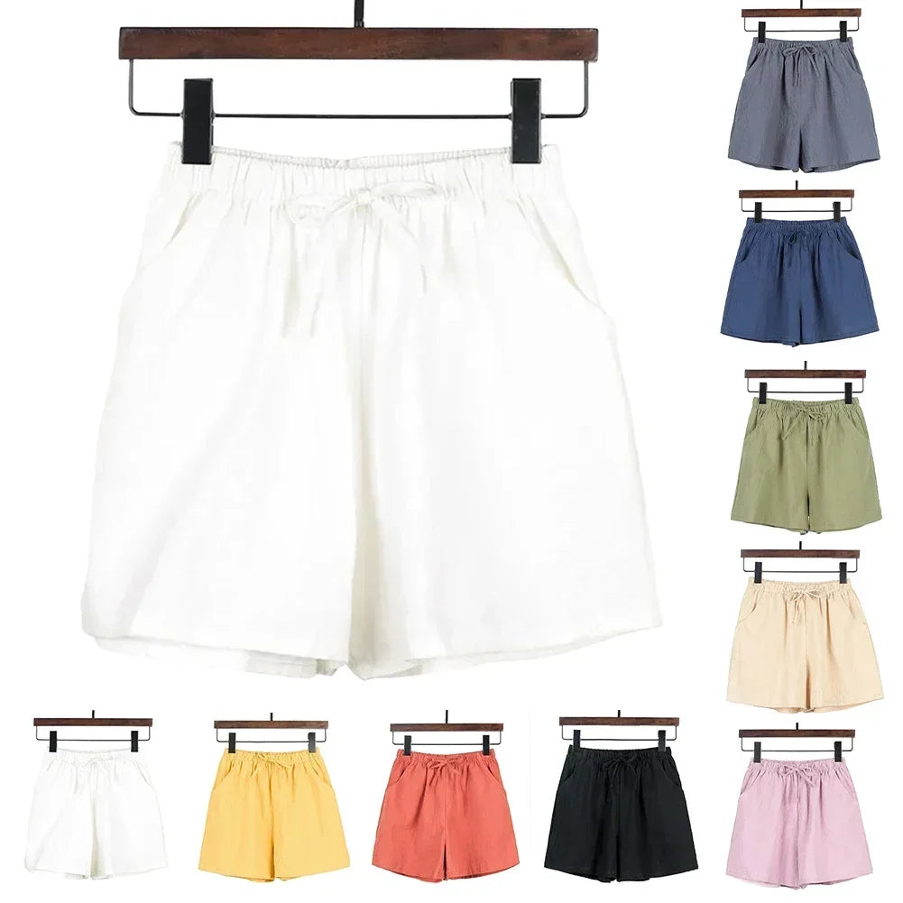 Short Pants Shorts Daily Female Loose Slight Stretch Solid Color Streetwear With Pockets Breathable Casual Gym