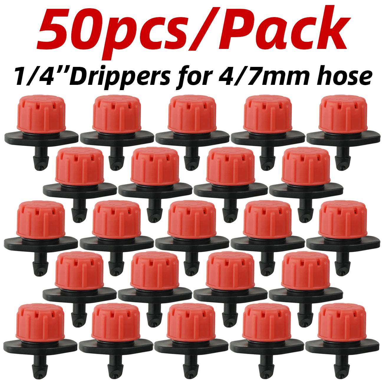 1-50pcs Barbed Connectors Irrigation Fittings Drip Irrigation Barbed Connectors 4/7mm Tubing Fittings for Flower Pot Garden Lawn