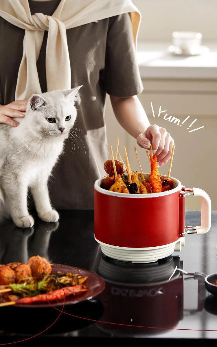 Multifunctional Portable electric cooking pot Electric Heating Pot frying pan For Students Dormitory Non-stick Noodle Partner