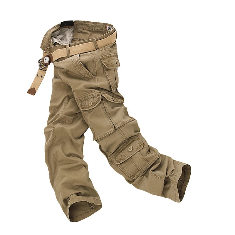 2022 New men cargo pants mens Loose army tactical pants Multi-pocket trousers pantalon homme Big Size 46 Male Military Overalls