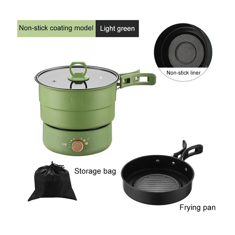 CK0001 110V/220V Travel Rice Cooker Portable Split Frying Pan Electric Stew Soup Pot Boiler Cooking Skillet Mini Hotpot Food Steamer