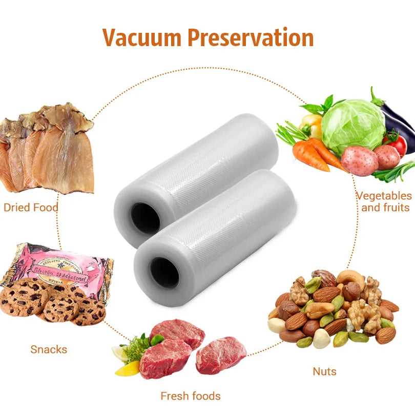 TINTON LIFE Food vacuum sealer Storage saver bags Vacuum Plastic rolls 5 size Bags For Kitchen Vacuum Sealer to keep food fresh