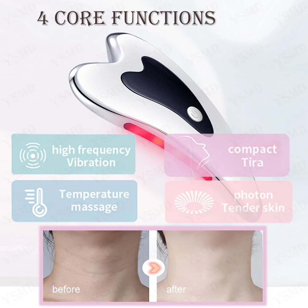 DD0001 Skin Scraping Facial Massage Skincare Tools for Lifting Tighten Anti Wrinkle Double Chin Remove Neck Care Electric Face Massager