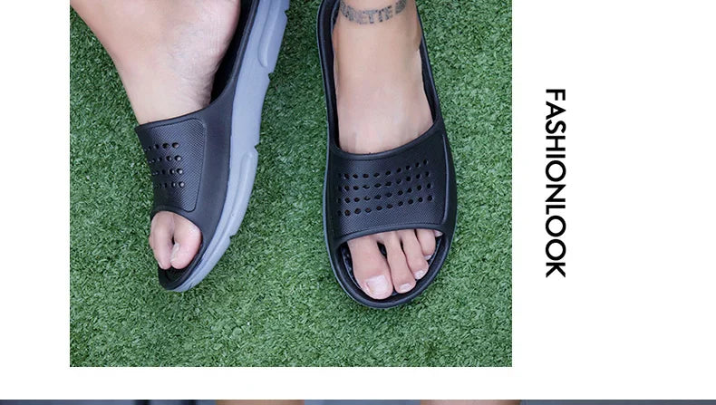Summer Men Rubber Slippers Men's Beach Slates Slides Indoor Home House Pool Slipper Sleepers Big Foot Plus Size 52 53 54 55 56