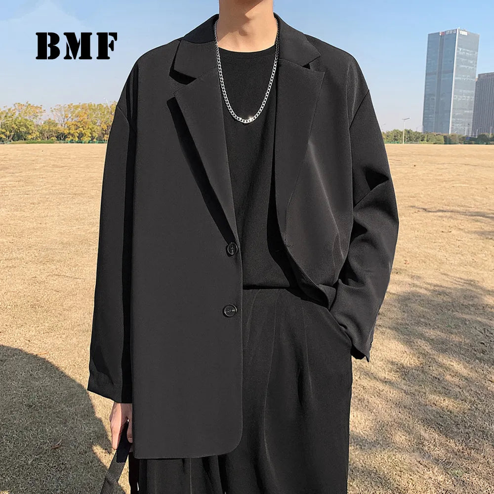 Korean Style Hip Hop Loose Plus Size Suit Male Kpop Oversized Tops Men'S Clothing Ulzzang Fashion Coat Streetwear Jackets