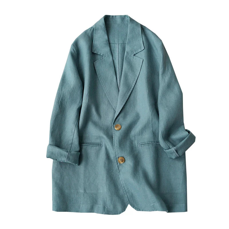 Special women's suit linen temperament suit thin coat 2021 new spring and autumn women's wear leisure blazer 0902-3
