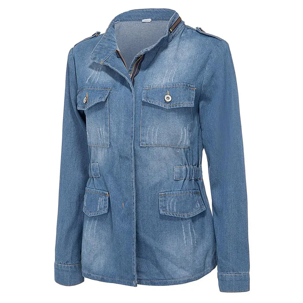 Hot sale woman long sleeve denim jacket coat fashion casual jeans jacket autumn coat Plus size clothing S-5XL 2020 new arrival