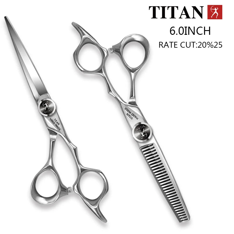 TITAN professional hairdresser scissors barber scissors hairdressing hair cutting  thinning  set of 5.5 6.0inch japan440c steel