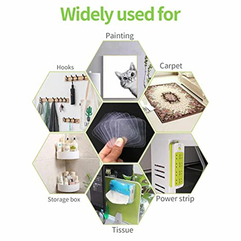 20 Pcs Powerful Non-Mark Sticker Photo Wall Auxiliary Double-Sided Pendating Fixed Two-Sided Bathroom Waterproof Viscose