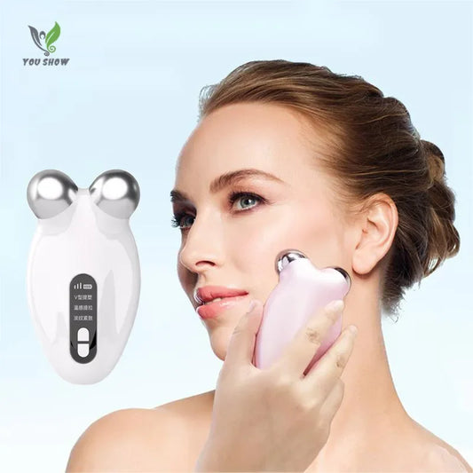 Ems Microcurrent Facial Beauty Anti-cellulite Double Chin Thermal Vibration Massage Machine Face Lift Firming and Tender Skin