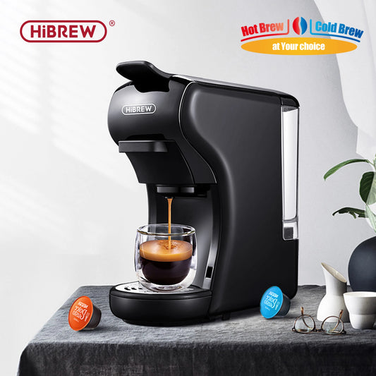 HiBREW เครื่องชงกาแฟ 19 บาร์ 4in1 Hot &amp; Cold หลายแคปซูล Espresso Cafetera Pod เครื่องชงกาแฟ Dolce นม Nexpresso แป้ง H1A