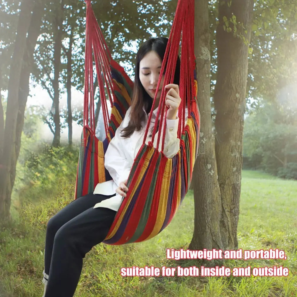 Camping Hammock Thickened Durable Fabric Canvas Single Hammocks Travel Swing Chair Hanging Bed Double Outdoor Hammock with Bag