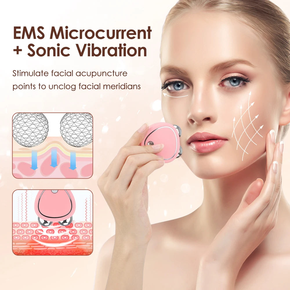 Micro Current Face Massage Beauty Instrument Mini Face เครื่องนวดกระชับสัดส่วน EMS Lifting กระชับผิวหน้าลดริ้วรอย