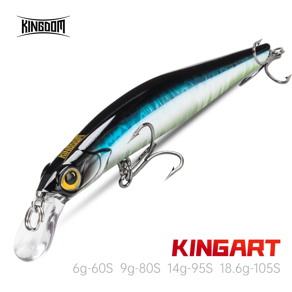 Kingdom Kingart Sinking Minnowเหยื่อตกปลา 6G 9G 14G 18.6G Jerkbaits Good Action Wobblers FR Silence hardเหยื่อSea Bass