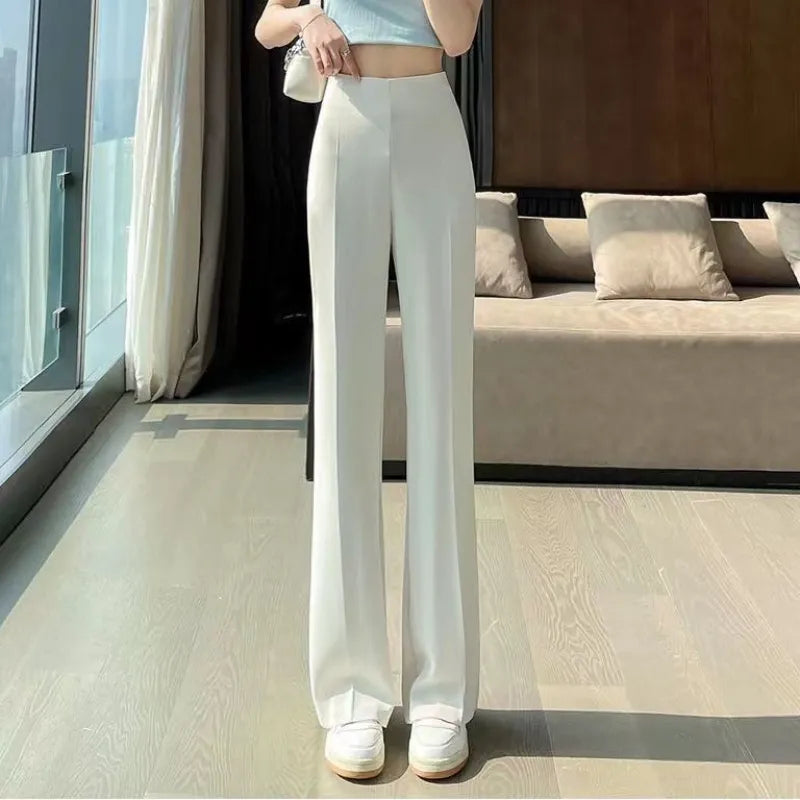Sexy Trousers Woman Solid High Waist Tailoring Womens Pants Zipper Office Work Clothing Khaki Classic Vintage Casual Cotton Hot