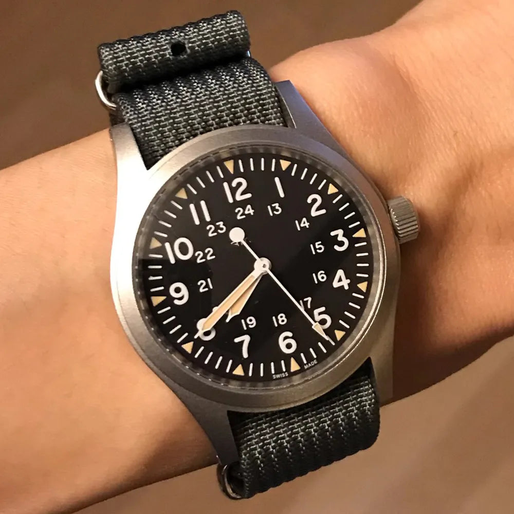 Ribbed Watch Strap 20mm 22mm 18mm Rugged Nylon Military Straps Retro Watchband Braid Ballistic Fabric Bands