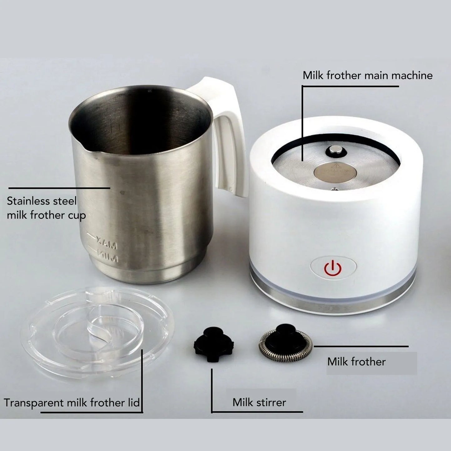 Automatic Milk Foamer Energy Saving EU Plug 220‑240V Electric Milk Frother  Stainless Steel Jug for Hot Chocolate for Home
