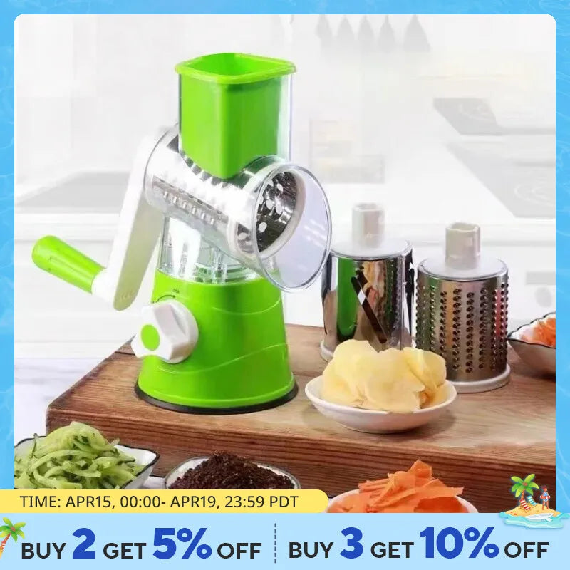 Multifunctional Roller Vegetable Cutter Hand Crank Home Kitchen Shredder Potato Grater