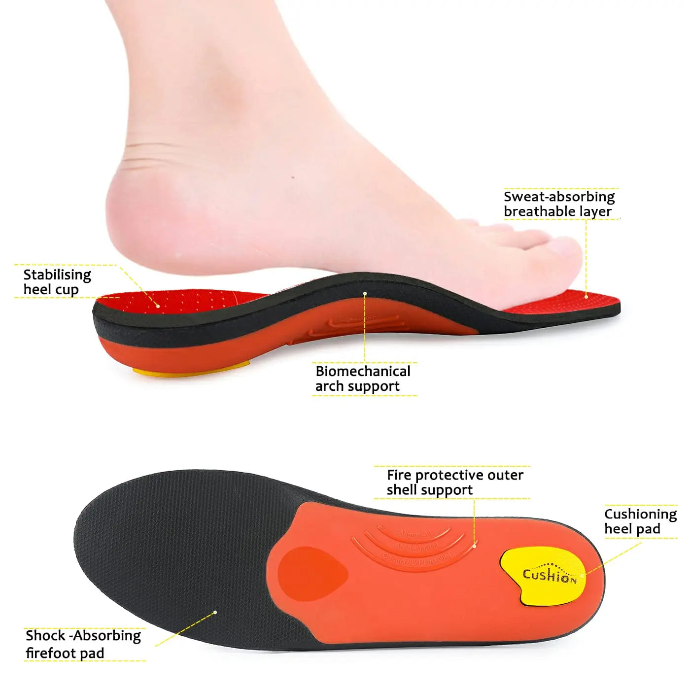 Plantar Fasciitis Orthopedic กีฬาพื้นรองเท้าผู้ชายผู้หญิงรองเท้าผ้าใบแบนฟุตสูงสนับสนุน Orthotic Insoles Plantillas ใส่ Sole