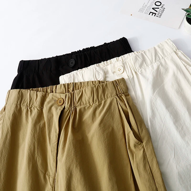 2023 New Arrival High Waist Cotton Loose Summer Casual Pants Office Lady Work Pants Fashion Women Harem Pants Trousers