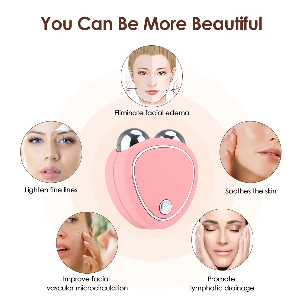 Micro Current Face Massage Beauty Instrument Mini Face Slimming Massager EMS Lifting Firming Facial Skin Diminish Fine Lines