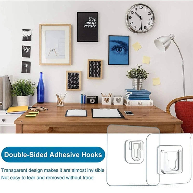 5/10 Pair Double-Sided Adhesive Wall Hooks Hanger Strong Transparent Hooks Suction Cup Sucker Wall Storage Holder For Kitchen