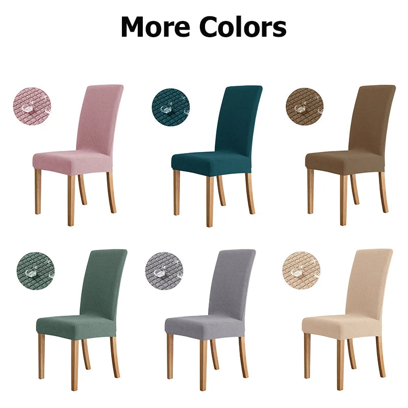 NEW Waterproof Elastic Jacquard Chair Cover for Dining Room Chair Covers for Chairs Kitchen Wedding Hotel Banquet Protector Seat