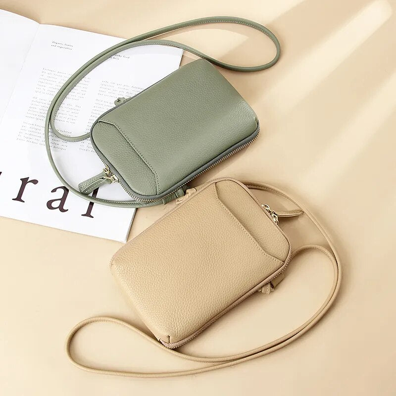 BG0001 Women's Small Crossbody Bags Women Soft Leather Shoulder Messenger Bag Designer Ladies Cell Phone Pocket Purse Simple Handbag