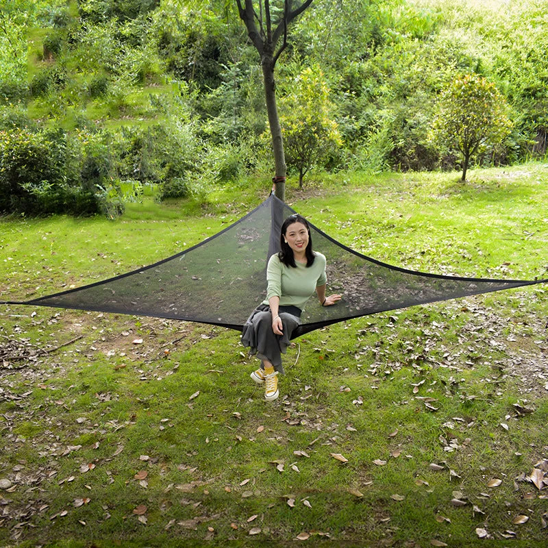 Outdoor Garden Survival Triangle Sleeping Hanging Tourist Portable Hammocks For Camping Equipment Supplies Net Network Leisure