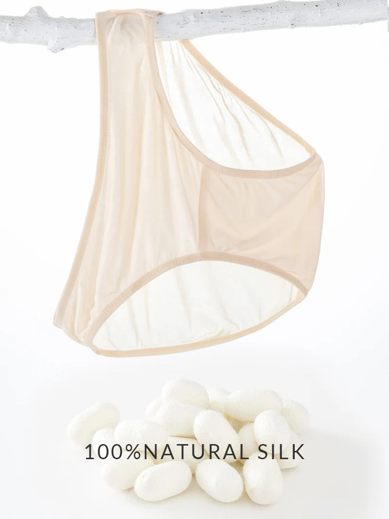 SuyaDream 3pcs/lot Women Panties 100%Natural silk Low-rise Briefs Healthy Basic Everyday Wear Underwears 2022 New Intimates