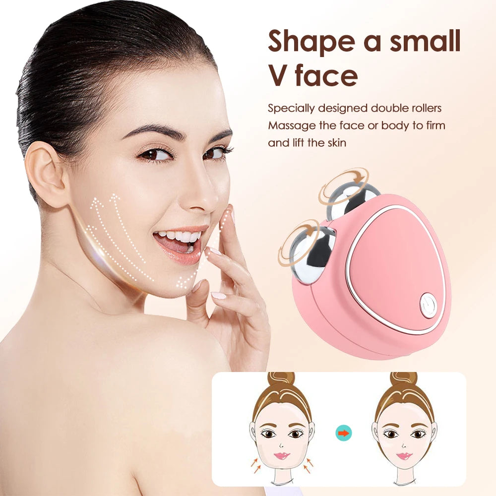 Micro Current Face Massage Beauty Instrument Mini Face Slimming Massager EMS Lifting Firming Facial Skin Diminish Fine Lines