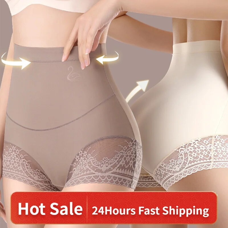 Women's Seamless Underwear Female Panties Quality Lace Antibacterial Woman High Waist Soft Silk Panty Underpants Bragas Mujer