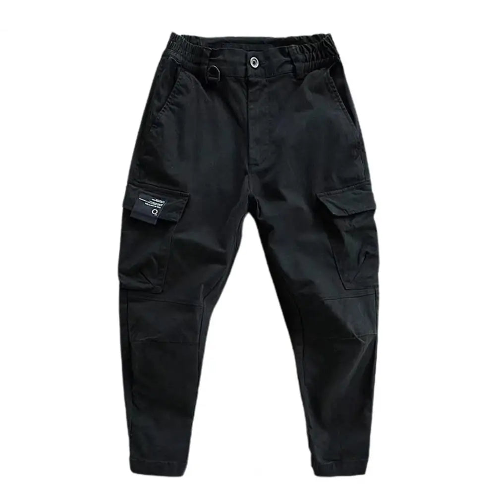 Stylish  Cargo Pants Ankle-Length Solid Color Multi Pockets Men Fitness Pants Slim Fit Comfortable Sports Pants for Jogging