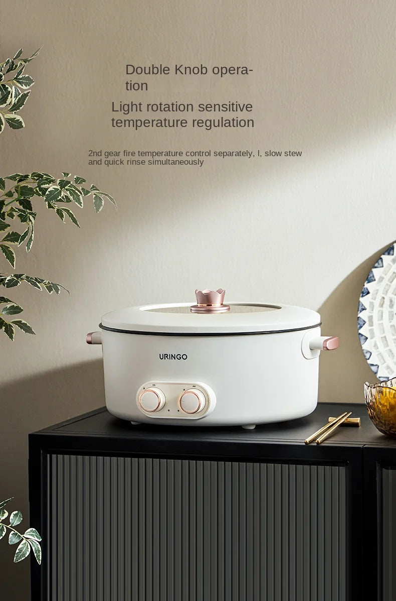 Colorful Mandarin Duck Electric Pot Four-Grid Multi functional Household 6-liter Capacity Integrated Hot Pot Electric Caldron