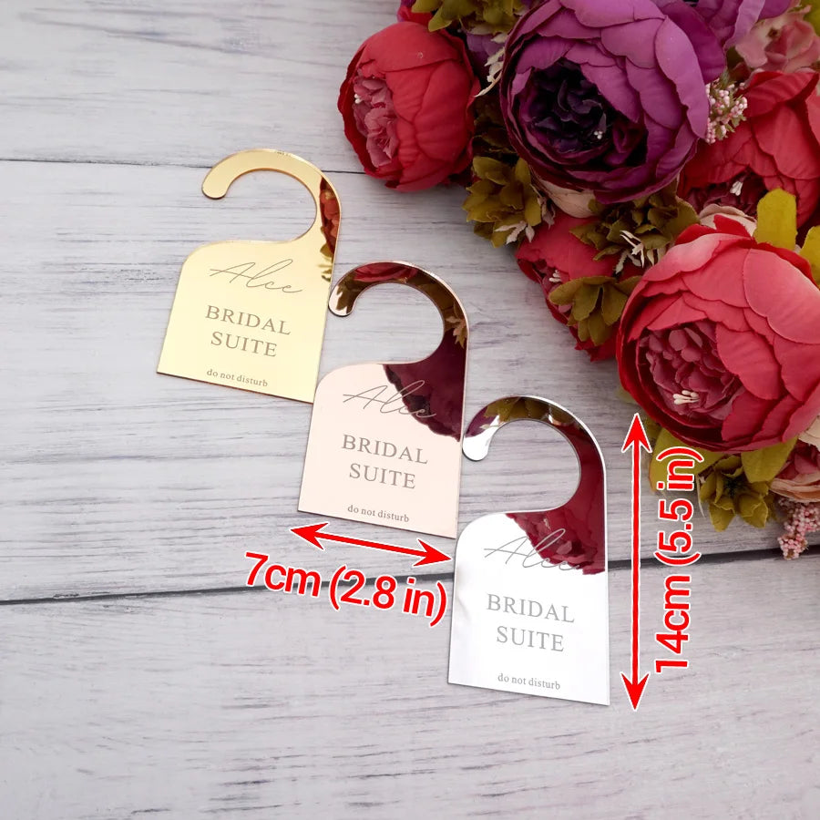 1pcs Customized Wedding Door Sign Party Favors Personalized Bridal Name Do Not Disturb Door Hanging Sign 7*14cm