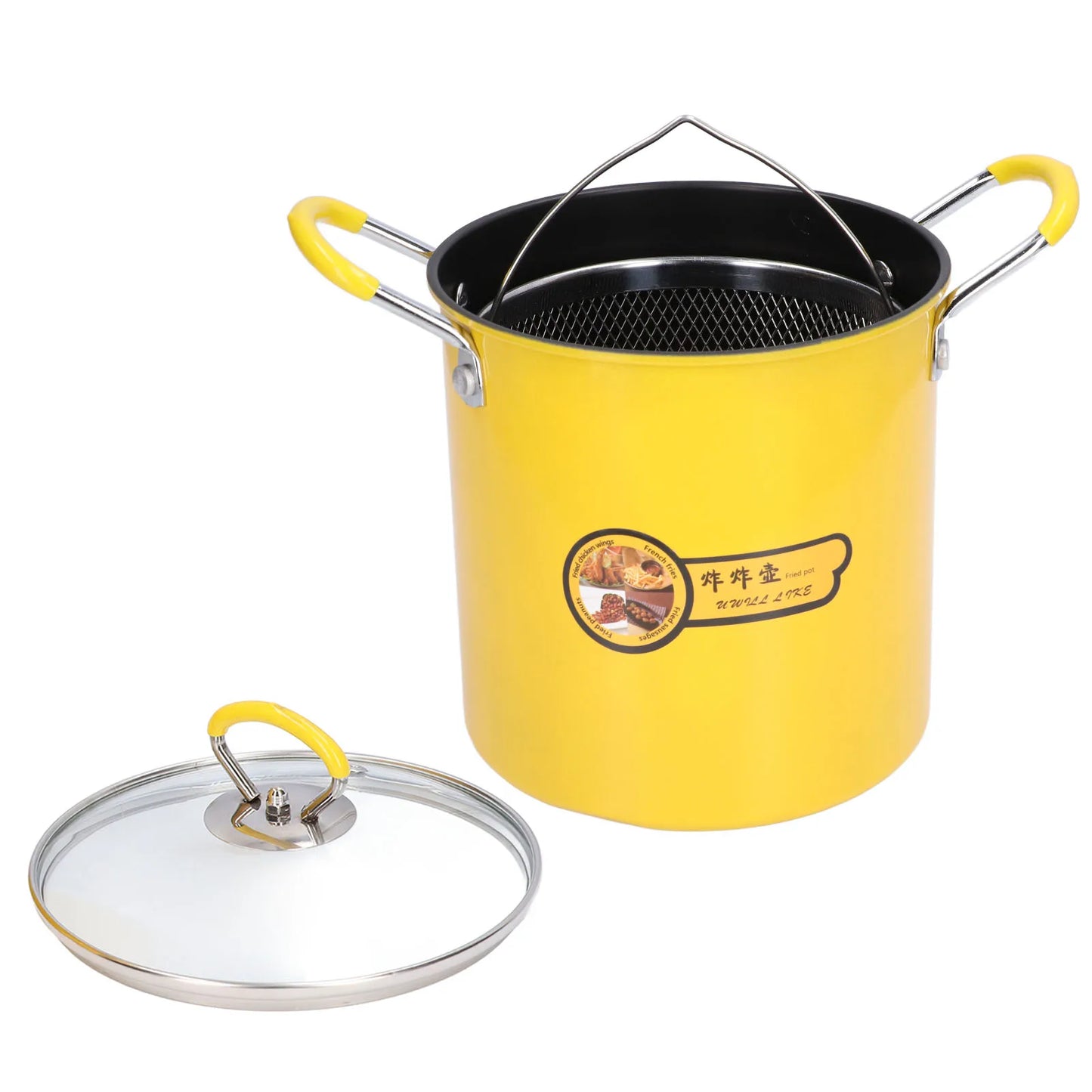 3L Deep Fryer Pot Frying Pot with Rack Lid Oil Filter Iron pot kitchen accessories Frying pan Fryer Fried chicken French fries