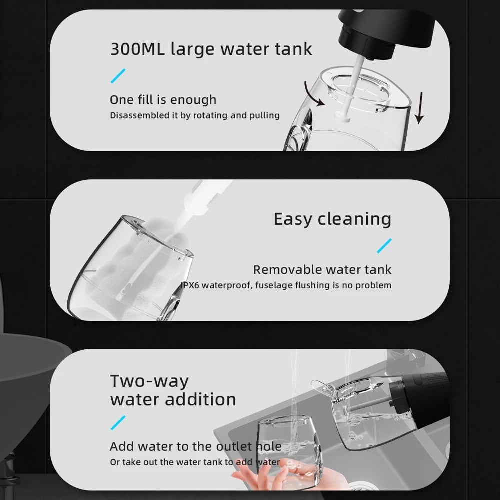 Xiaomi 3 Modes Oral Irrigator USB Rechargeable Water Floss Portable Dental Water Flosser Jet 300ml Irrigator Dental Teeth Cleane