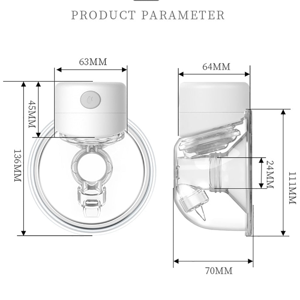 NEW Portable Electric Breast Pump Silent Wearable Automatic Milker LED Display USB Rechargable Hands-Free Portable Milker NO BPA