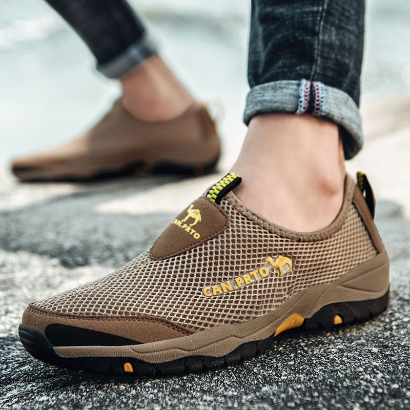 FF0001  Summer Mesh Shoes Men Sneakers Plus Size Lightweight Breathable Walking Footwear 2023 New Slip-On Comfortable Casual Men's Shoes