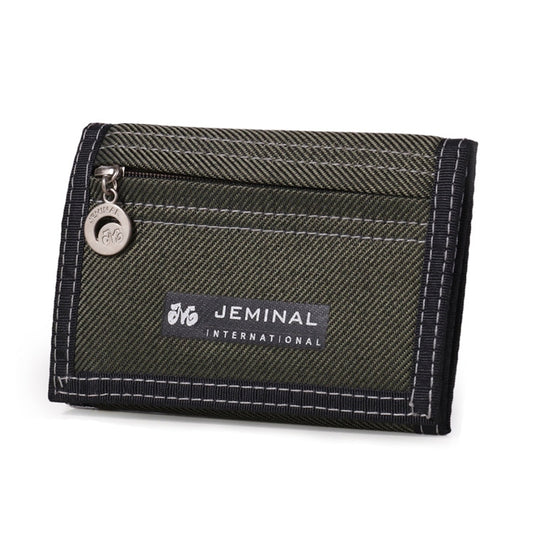 Mens Trifold Short Wallet With ID Window Simple Velcro Card Holder Bag Children&#39;s Canvas Small Pocket Coin Purse