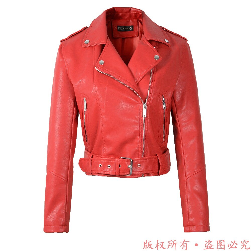 Hot New Fashion Women Motorcycle PU Leather Jackets Female Autumn Short Epaulet Zippers Coat Hot Black White Pink Yellow Outwear