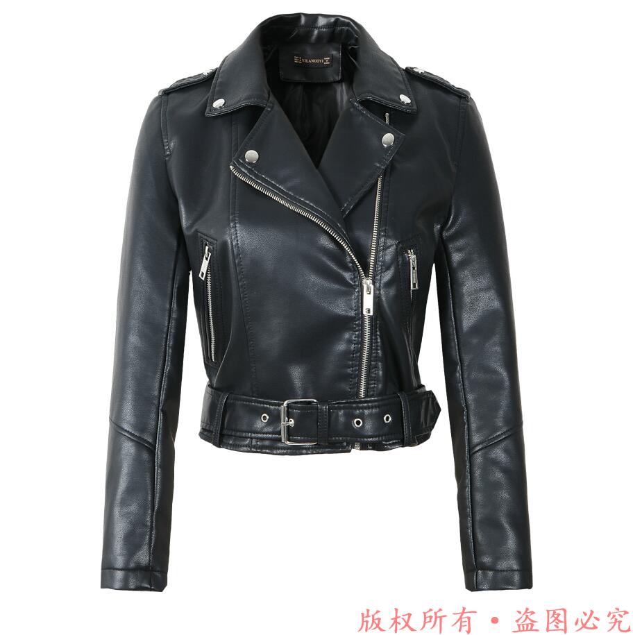 Hot New Fashion Women Motorcycle PU Leather Jackets Female Autumn Short Epaulet Zippers Coat Hot Black White Pink Yellow Outwear