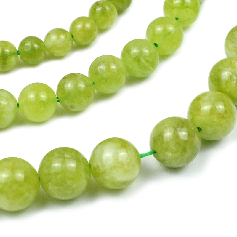 Natural Olive Green Peridot Cracked Crystal Round Loose Spacer Beads 6 8 10mm Strand For Jewelry Making DIY Bracelet Necklace