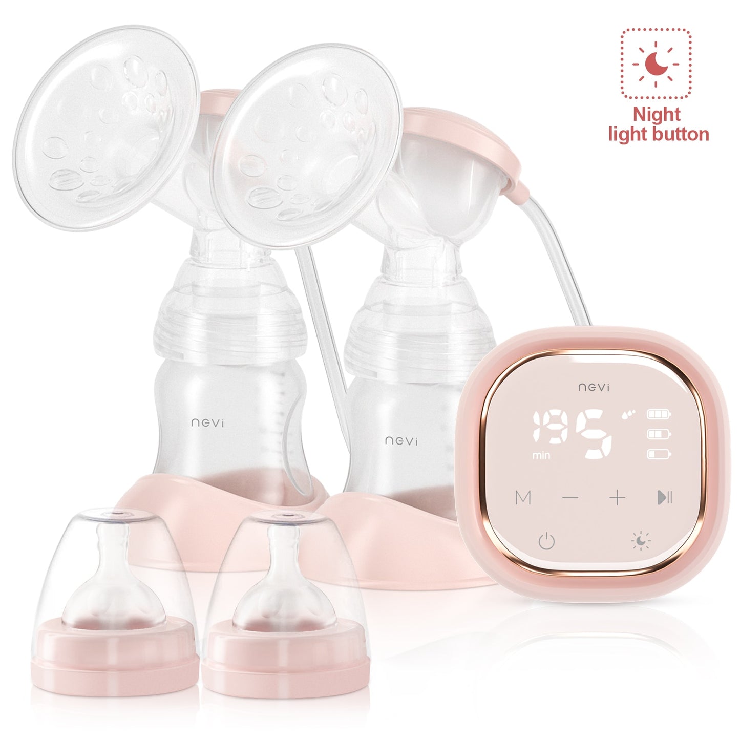 NCVI Double Electric Breast Pumps, 3 modes &amp; 9 levels, Protable Dual Breastfeeding Milk Pump, Night Light, Touch Screen