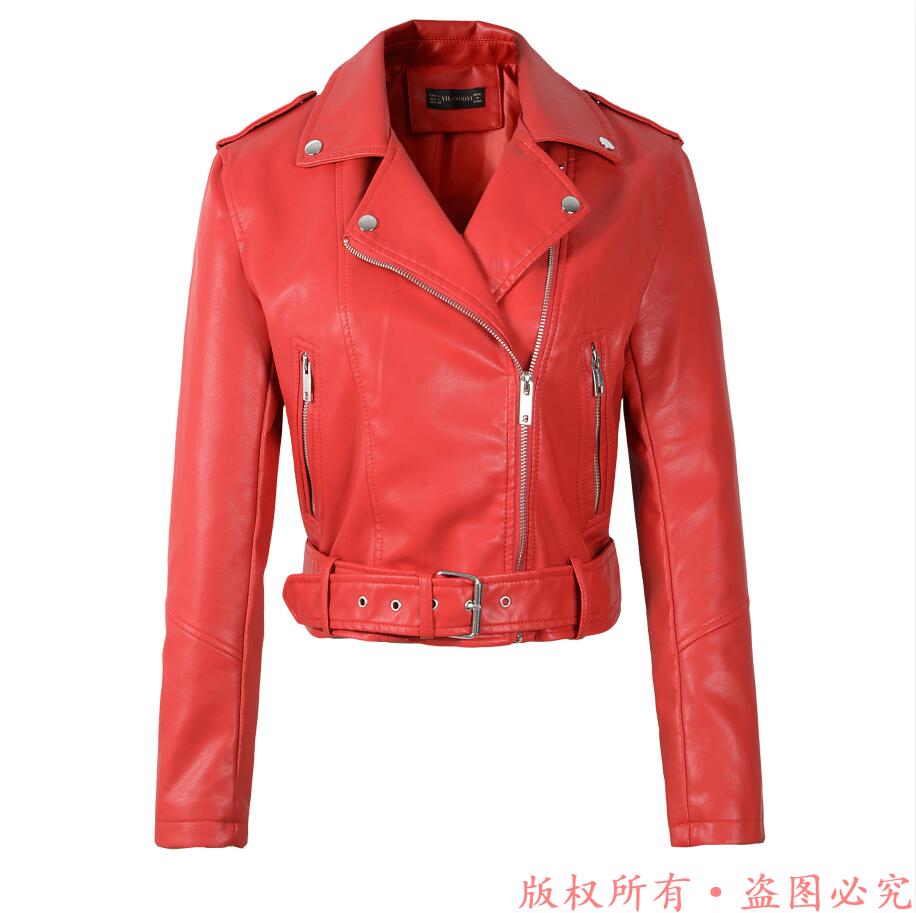 Hot New Fashion Women Motorcycle PU Leather Jackets Female Autumn Short Epaulet Zippers Coat Hot Black White Pink Yellow Outwear