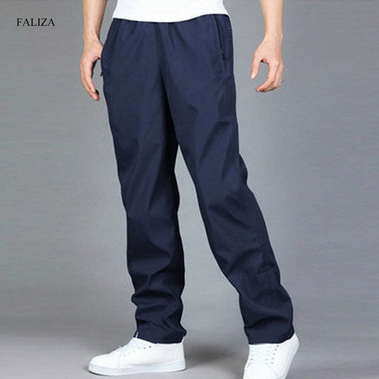 FALIZA  Autumn Casual Pants Mens Oversized Sweatpants Gray Loose Resistant Breathable Sports Trousers Running Tracksuit Plus 6XL