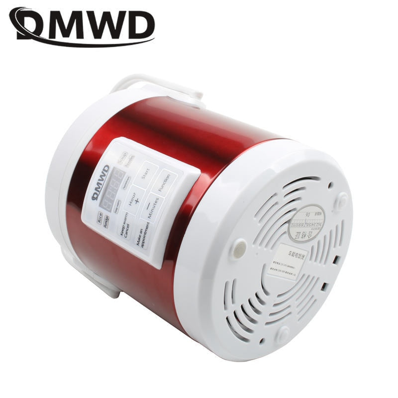 DMWD 12V 24V หม้อหุงข้าวขนาดเล็ก 1.6L รถบรรทุกไฟฟ้าซุปโจ๊กเครื่องทำอาหารนึ่งอาหารอุ่นกล่องอาหารกลางวันความร้อนอย่างรวดเร็ว