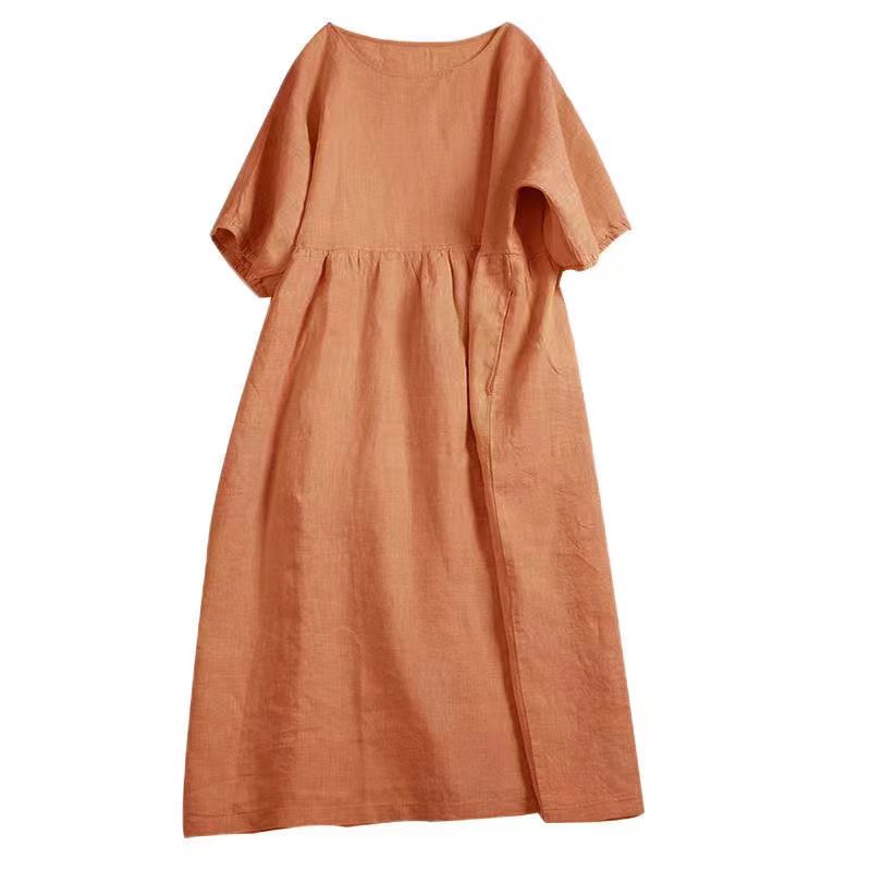 Women&#39;s Dress Traf 2023 Women&#39;s Summer Short Sleeve Age Reduction Cute Robe Loose Cotton Dresses Casual Office Mujer Vestidos