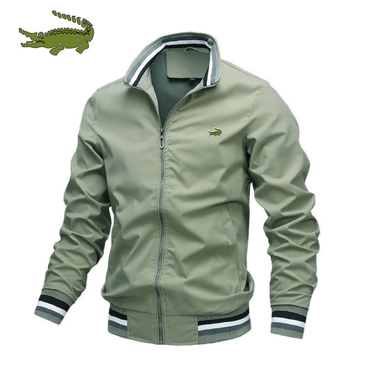 Embroidery CARTELO Men&#39;s Business Fashion Jacket Stand Collar Casual Zipper Jacket Outdoor Sports Coat Windbreaker